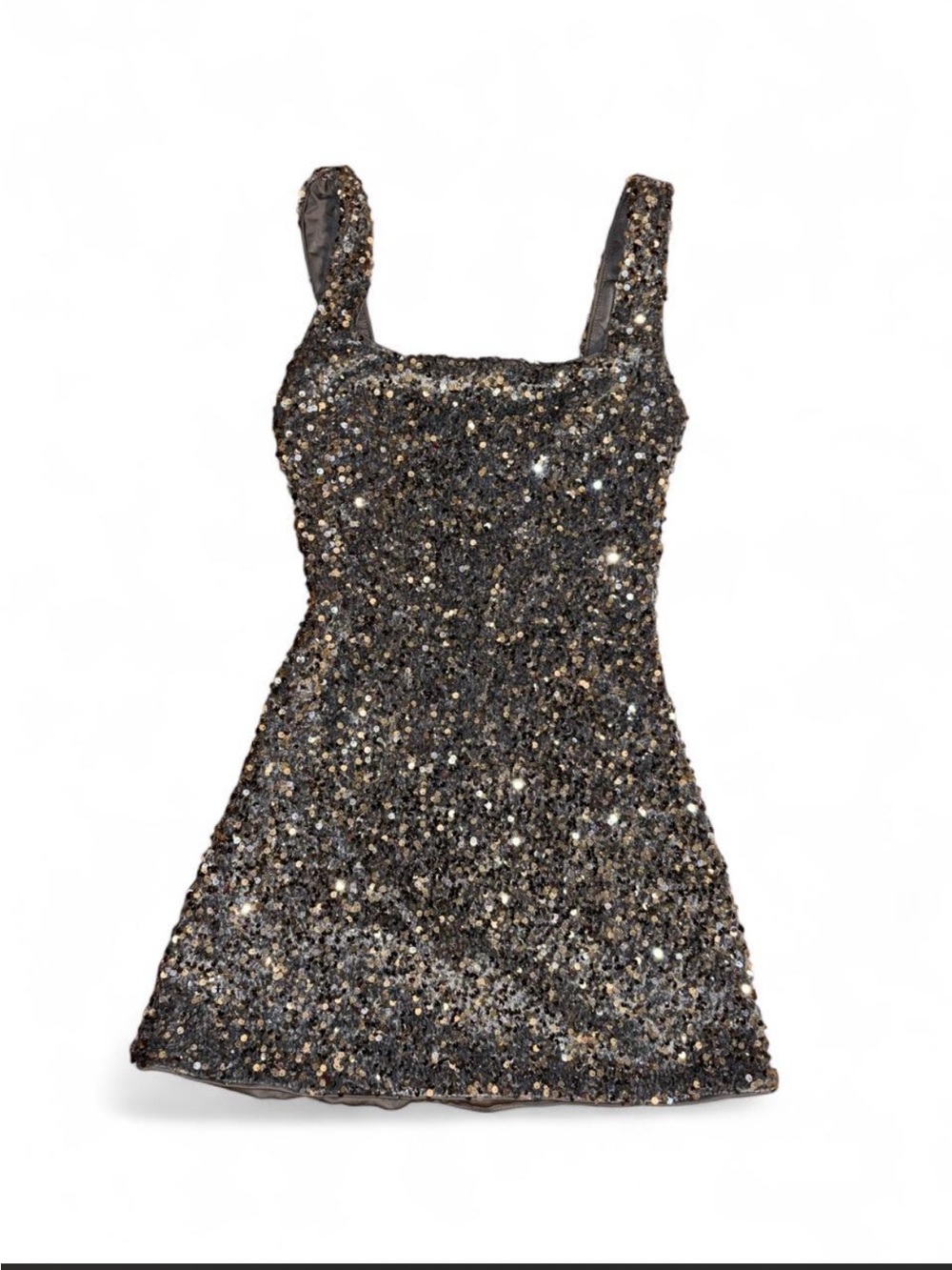 Silver Sequin Mini Dress